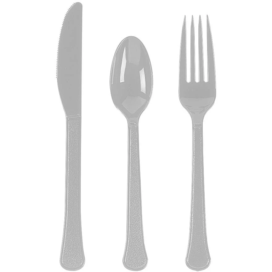 Silver Value Plastic Cutlery (210ct)