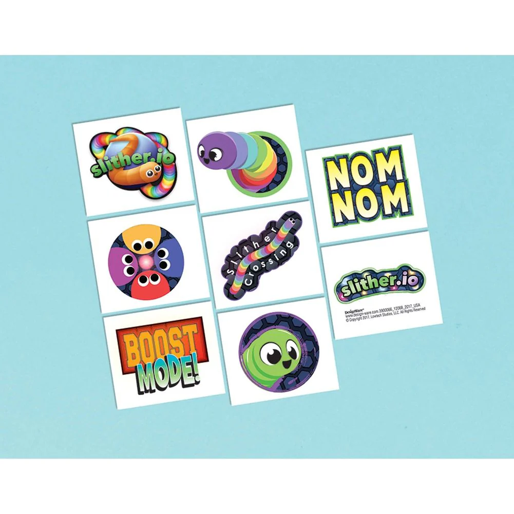 Slither.io Tattoos (8 ct)