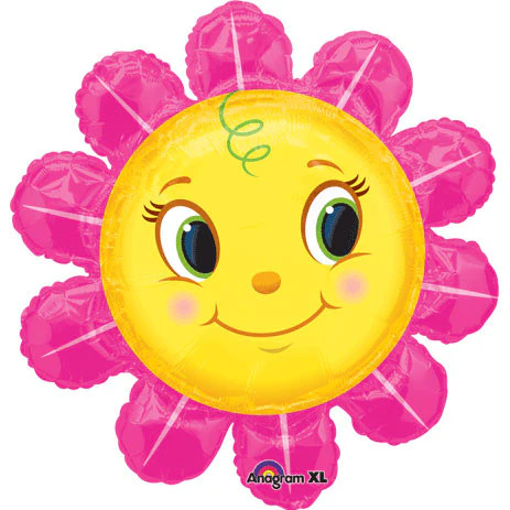 Smiley Pink Flower Super Shape