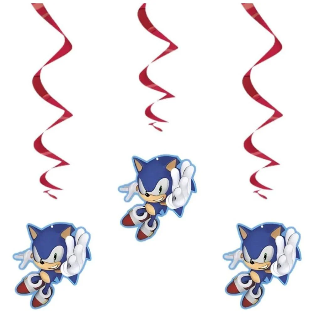 Sonic the Hedgehog Hanging Swirl Decorations (3ct)