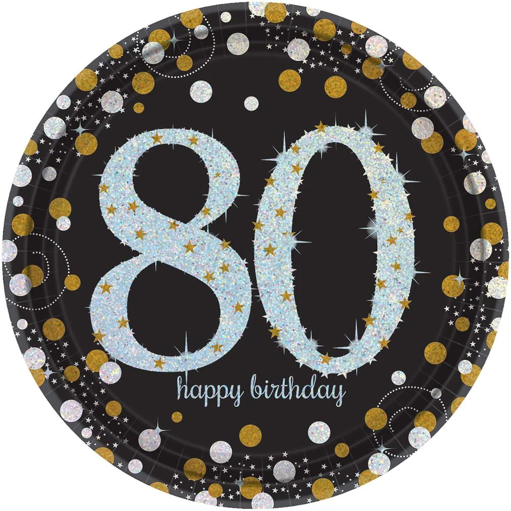 Sparkling Celebration 80 Paper Dinner Plates (8 ct)