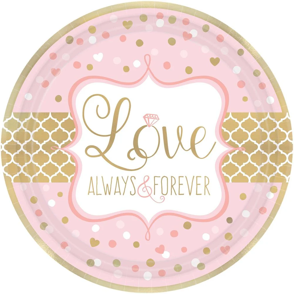 Sparkling Wedding Paper Banquet Plates , 8ct