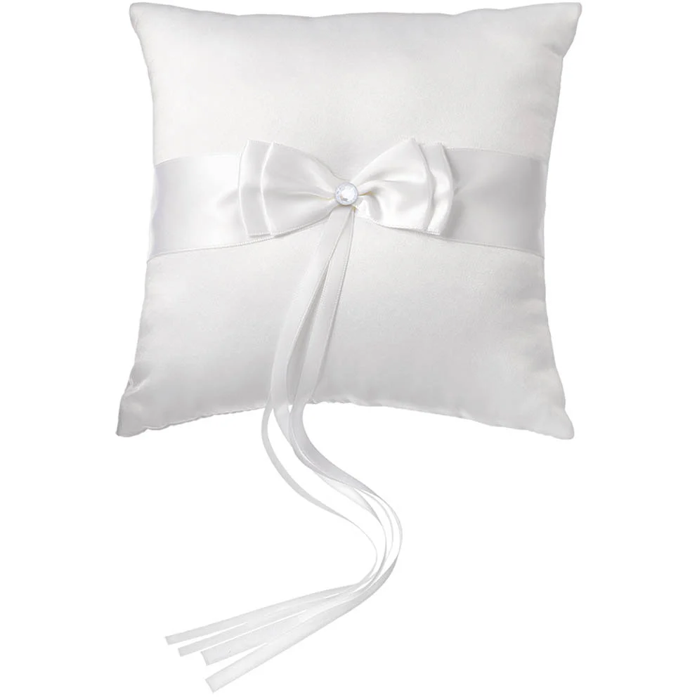 Square Ring Pillow w/White Bow