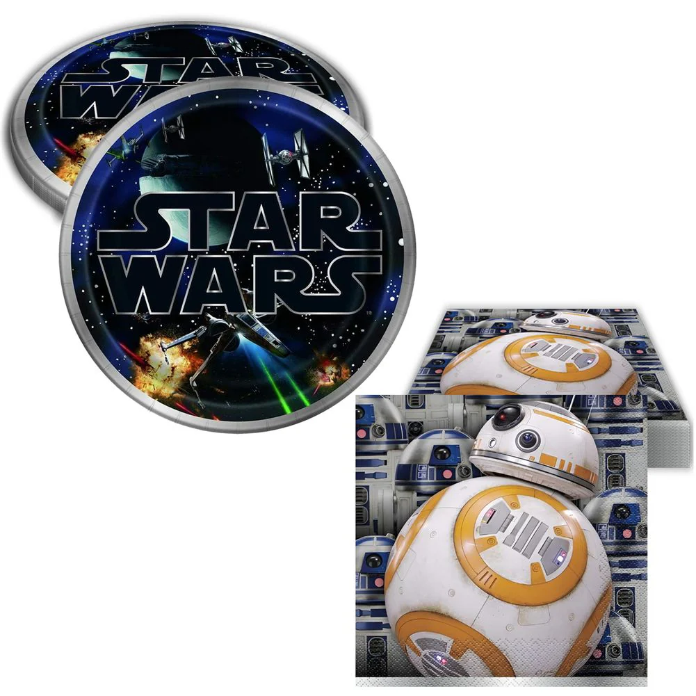 Star Wars Birthday Party Supplies with Plates, Napkins, & Sticker, Star Wars Party Decorations, Fun Star Wars Birthday Kit for Parties & Themed Celebrations