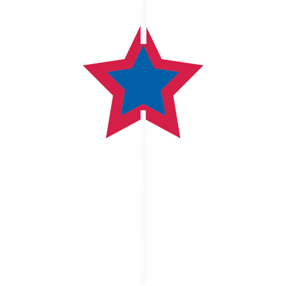 Straws w/ Attachments, Red Stars