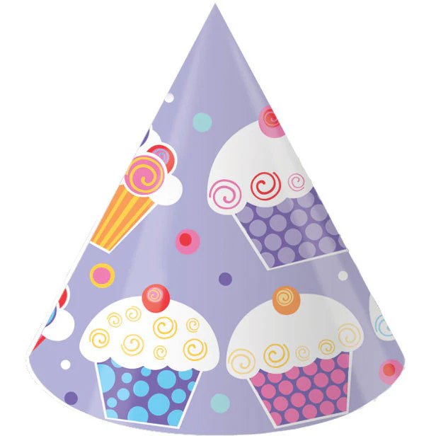 Sweet Cupcake Party Hats (4ct)
