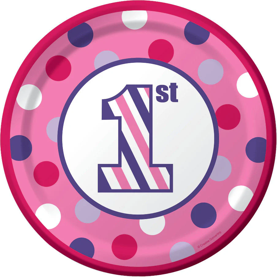 Sweet Stripes Girl Dinner Plates (8ct)