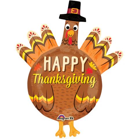 Thanksgiving Pilgrim Turkey Super Shape Foil Balloon