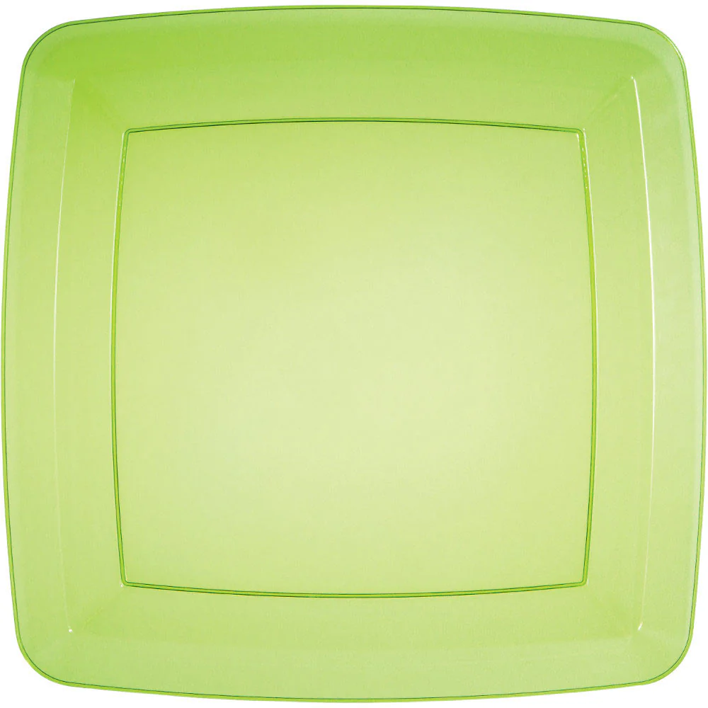 Translucent Green 10.25" Plastic Square Appetizer Plates (8ct)