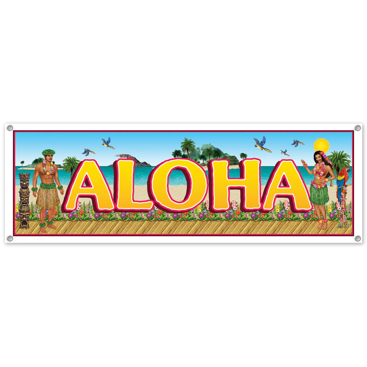Tropical Beach Sign Banner (1ct)