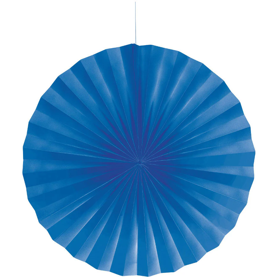 True Blue 16" Paper Fan