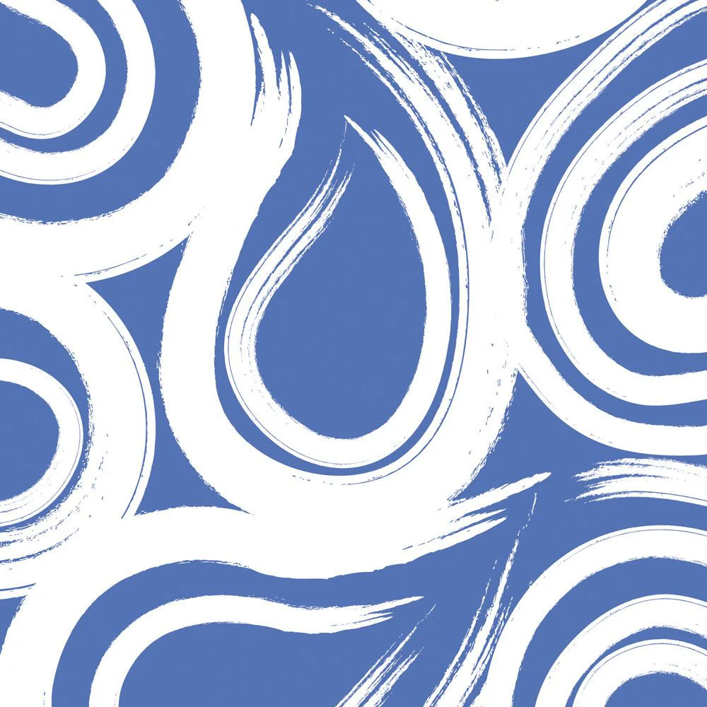 True Blue Swirl Beverage Napkins (16ct)