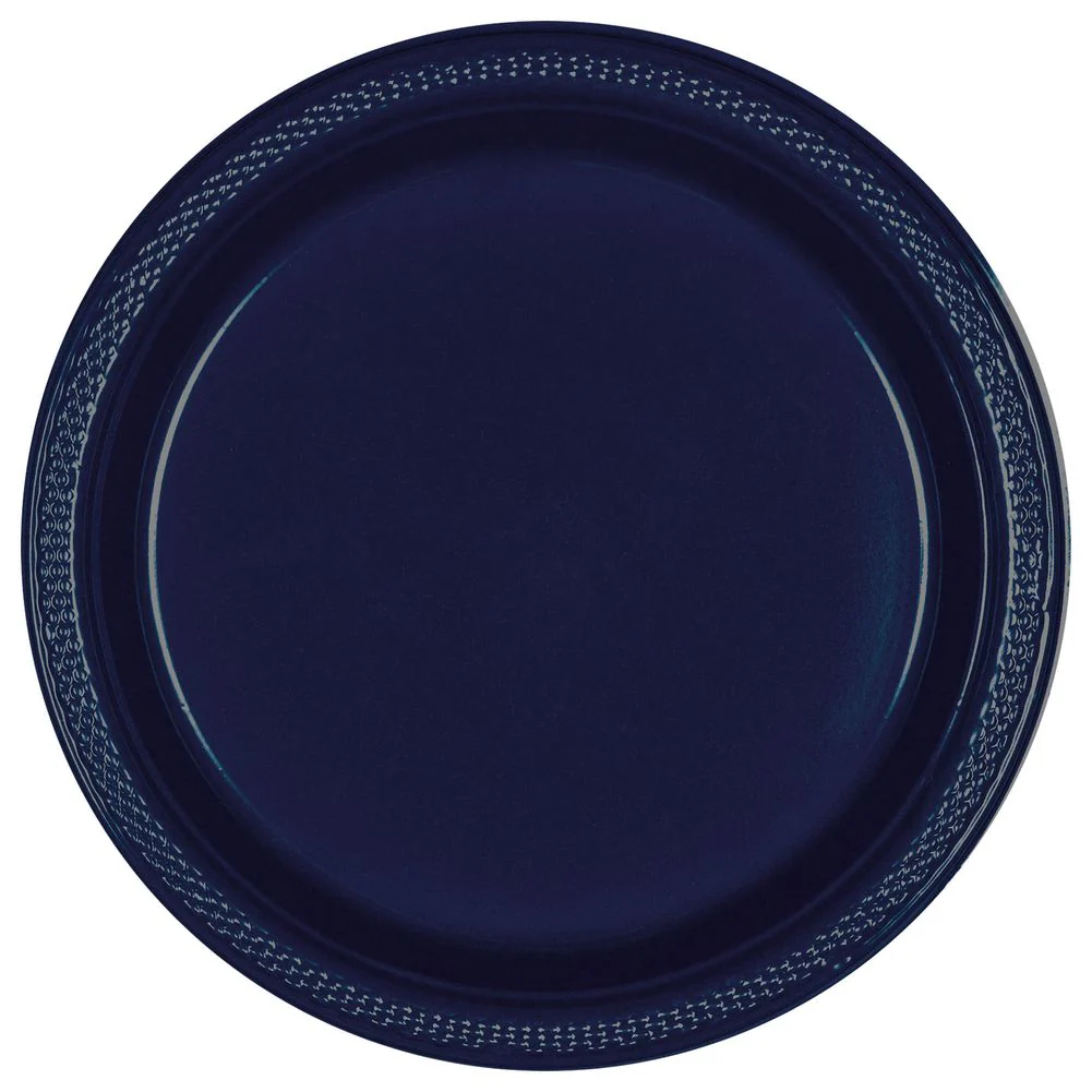 True Navy Plastic Banquet Plates (20ct) - Image 2