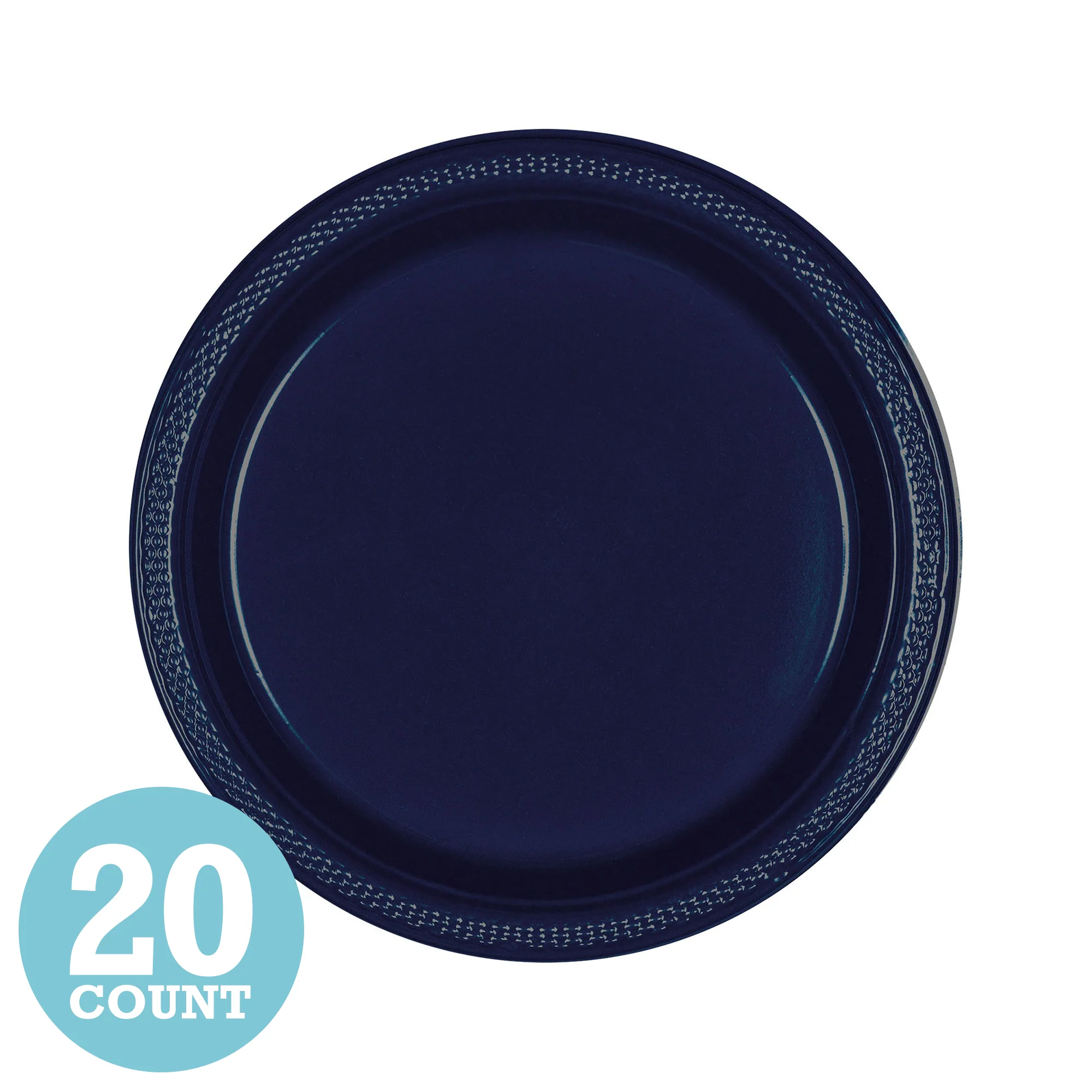 True Navy Plastic Dessert Plates (20ct)