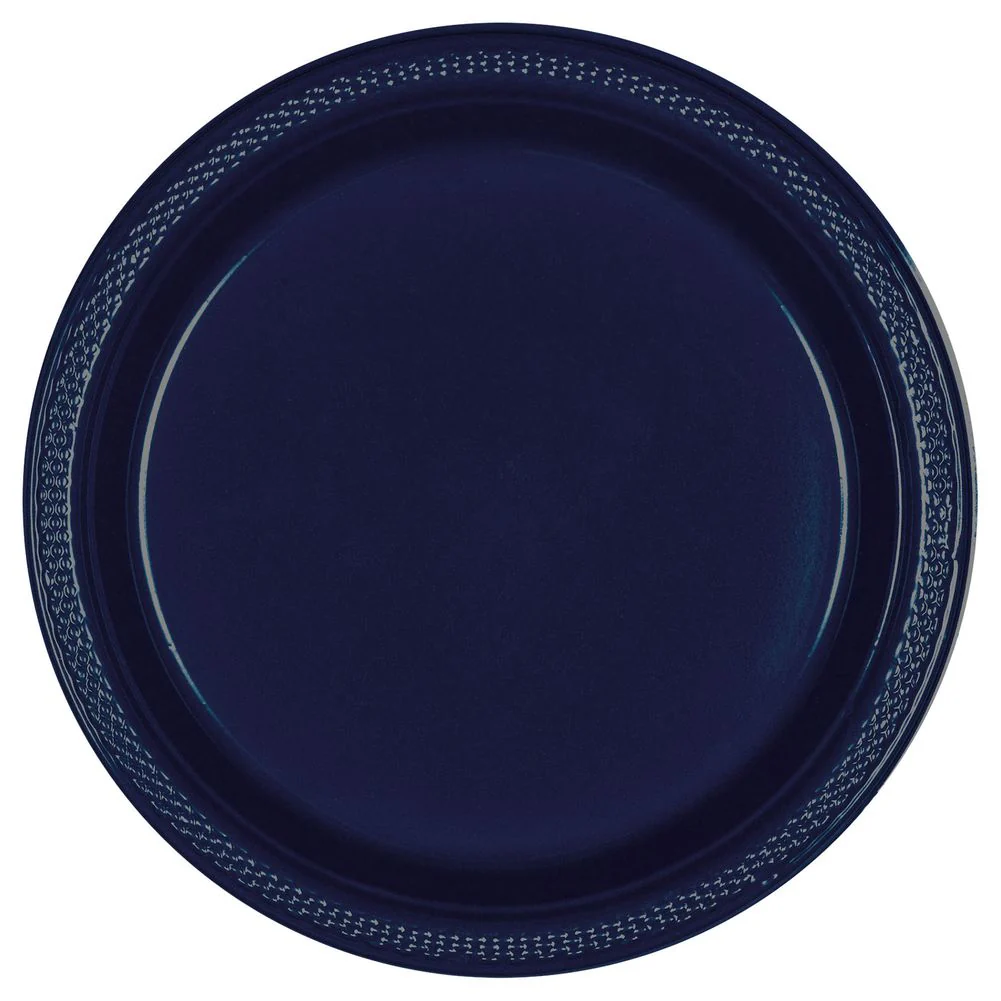 True Navy Plastic Dessert Plates (20ct) - Image 2