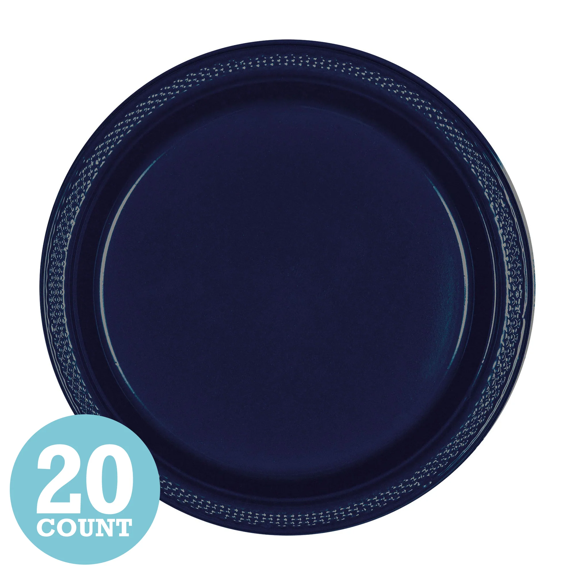 True Navy Plastic Dinner Plates (20ct)