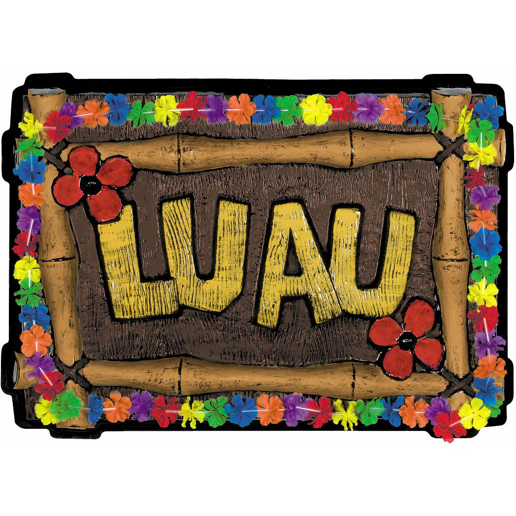Vac Form Wood Luau Sign (1ct)