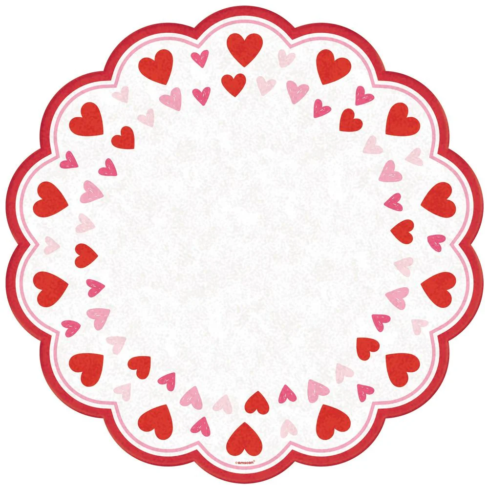 Valentine Printed Paper Doilies (12ct)