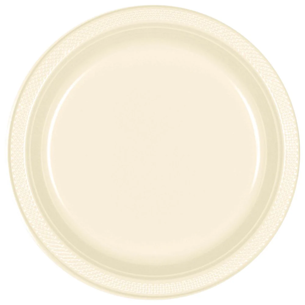 Vanilla Crème Plastic Dinner Plates (20ct)