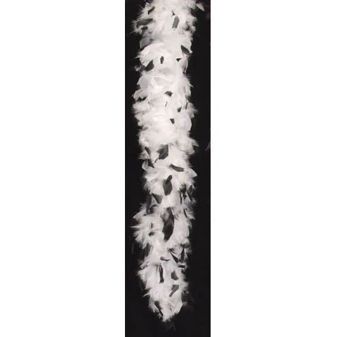 White/Black Tips Boa 72"