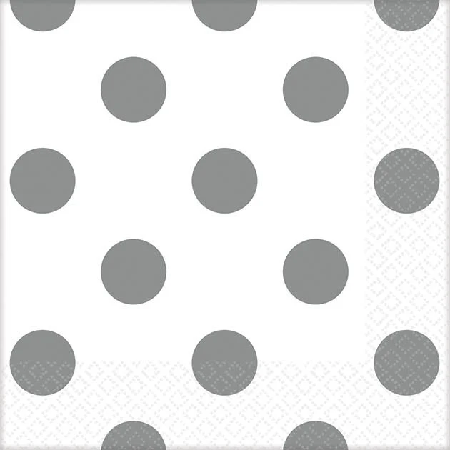 White Dots Beverage Napkins (16ct)