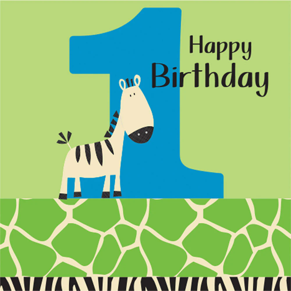 Wild At One Zebra Luncheon Napkins (16ct)
