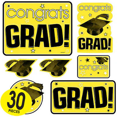 Yellow Graduation Cutouts Mega Value Pack
